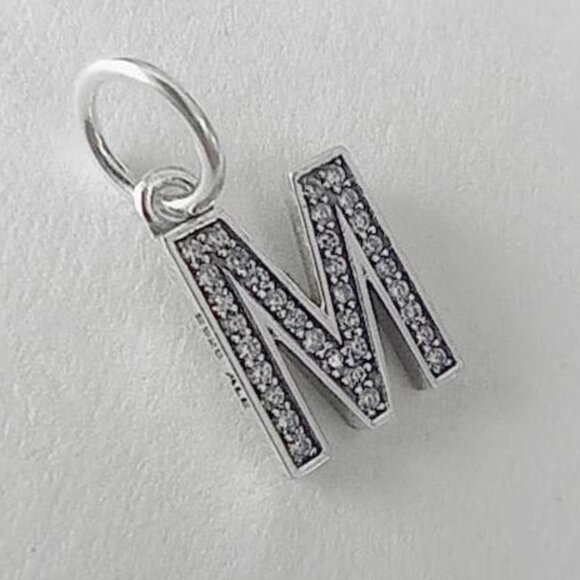 CLEARANCE!!   Pandora Initial M Dangling Charm - Picture 2 of 3